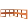 Lit bibliothèque sans matelas cire marron 135x190 cm pin massif 