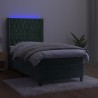 Sommier à lattes de lit matelas LED Vert foncé 80x200cm Velours 