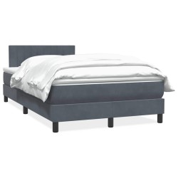 Sommier à lattes de lit et matelas gris foncé 120x210cm velours 