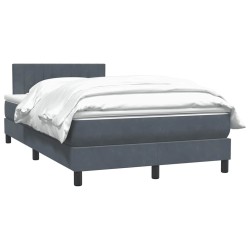 Sommier à lattes de lit et matelas gris foncé 120x210cm velours 