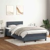 Sommier à lattes de lit et matelas gris foncé 120x210cm velours 