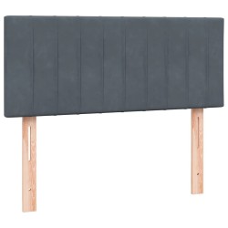 Sommier à lattes de lit et matelas gris foncé 120x210cm velours 