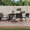 Ensemble à manger de jardin 5 pcs coussins résine tressée acier 