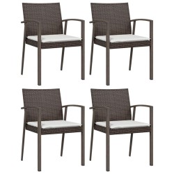 Ensemble à manger de jardin 5 pcs coussins résine tressée acier 