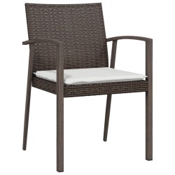 Ensemble à manger de jardin 5 pcs coussins résine tressée acier 