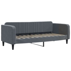Lit de jour avec matelas gris foncé 80x200 cm velours 