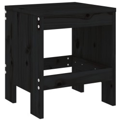 Ensemble à manger de jardin 5pcs noir bois massif de pin 