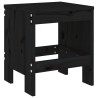 Ensemble à manger de jardin 5pcs noir bois massif de pin 