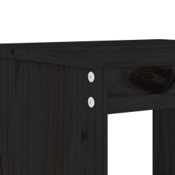 Ensemble à manger de jardin 5pcs noir bois massif de pin 