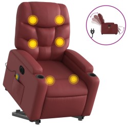 Fauteuil inclinable de massage électrique rouge bordeaux 
