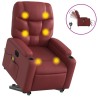 Fauteuil inclinable de massage électrique rouge bordeaux 