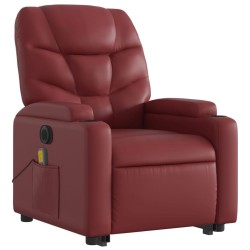 Fauteuil inclinable de massage électrique rouge bordeaux 