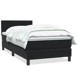 Sommier à lattes de lit avec matelas noir 100x210 cm velours 