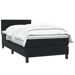 Sommier à lattes de lit avec matelas noir 100x210 cm velours 