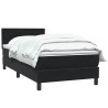 Sommier à lattes de lit avec matelas noir 100x210 cm velours 