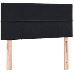 Sommier à lattes de lit avec matelas noir 100x210 cm velours 
