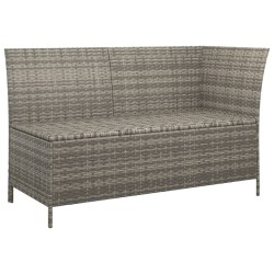 Salon de jardin 3 pcs avec coussins Gris Résine tressée 