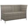 Salon de jardin 3 pcs avec coussins Gris Résine tressée 