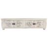 Meuble TV Blanc 140x30x35 cm Bois massif de manguier  