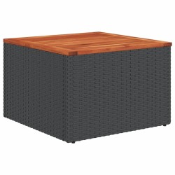 Salon de jardin 7 pcs avec coussins noir résine tressée 