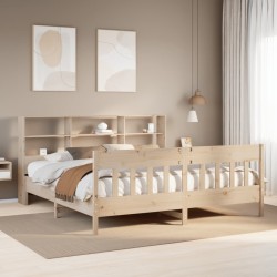 Cadre de lit sans matelas 200x200 cm bois massif de pin 