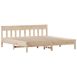 Cadre de lit sans matelas 200x200 cm bois massif de pin 