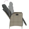Ensemble à manger de jardin 3 pcs coussins gris résine tressée 