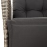 Ensemble à manger de jardin 3 pcs coussins gris résine tressée 