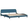 Lit avec matelas bleu 200x200 cm velours 