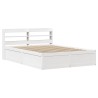 Cadre de lit avec tête de lit blanc 150x200 cm bois pin massif 