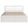 Cadre de lit avec tête de lit blanc 150x200 cm bois pin massif 