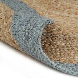 Tapis fait à la main Jute avec bord vert olive 90 cm 