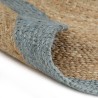 Tapis fait à la main Jute avec bord vert olive 90 cm 