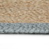 Tapis fait à la main Jute avec bord vert olive 90 cm 