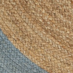 Tapis fait à la main Jute avec bord vert olive 90 cm 
