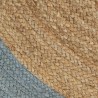 Tapis fait à la main Jute avec bord vert olive 90 cm 