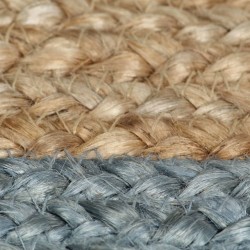 Tapis fait à la main Jute avec bord vert olive 90 cm 