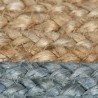 Tapis fait à la main Jute avec bord vert olive 90 cm 