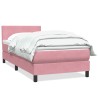 Sommier à lattes de lit avec matelas rose 100x220 cm velours 