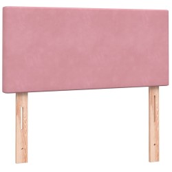 Sommier à lattes de lit avec matelas rose 100x220 cm velours 