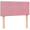 Sommier à lattes de lit avec matelas rose 100x220 cm velours 