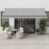 Auvent rétractable anthracite et blanc 4,5x3 m tissu/aluminium 
