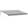 Auvent rétractable anthracite et blanc 4,5x3 m tissu/aluminium 