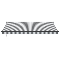 Auvent rétractable anthracite et blanc 4,5x3 m tissu/aluminium 