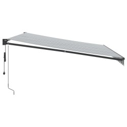 Auvent rétractable anthracite et blanc 4,5x3 m tissu/aluminium 