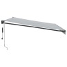 Auvent rétractable anthracite et blanc 4,5x3 m tissu/aluminium 
