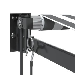 Auvent rétractable anthracite et blanc 4,5x3 m tissu/aluminium 