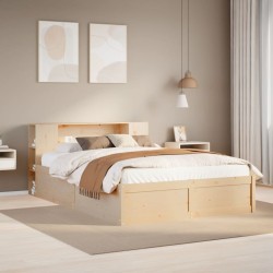 Cadre de lit sans matelas 150x200 cm bois de pin massif 