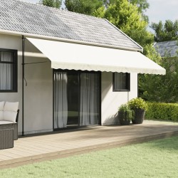 Tissu de remplacement de cantonnière d’auvent rayure crème 5 m 