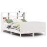 Lit bibliothèque sans matelas blanc 140x190 cm bois pin massif 